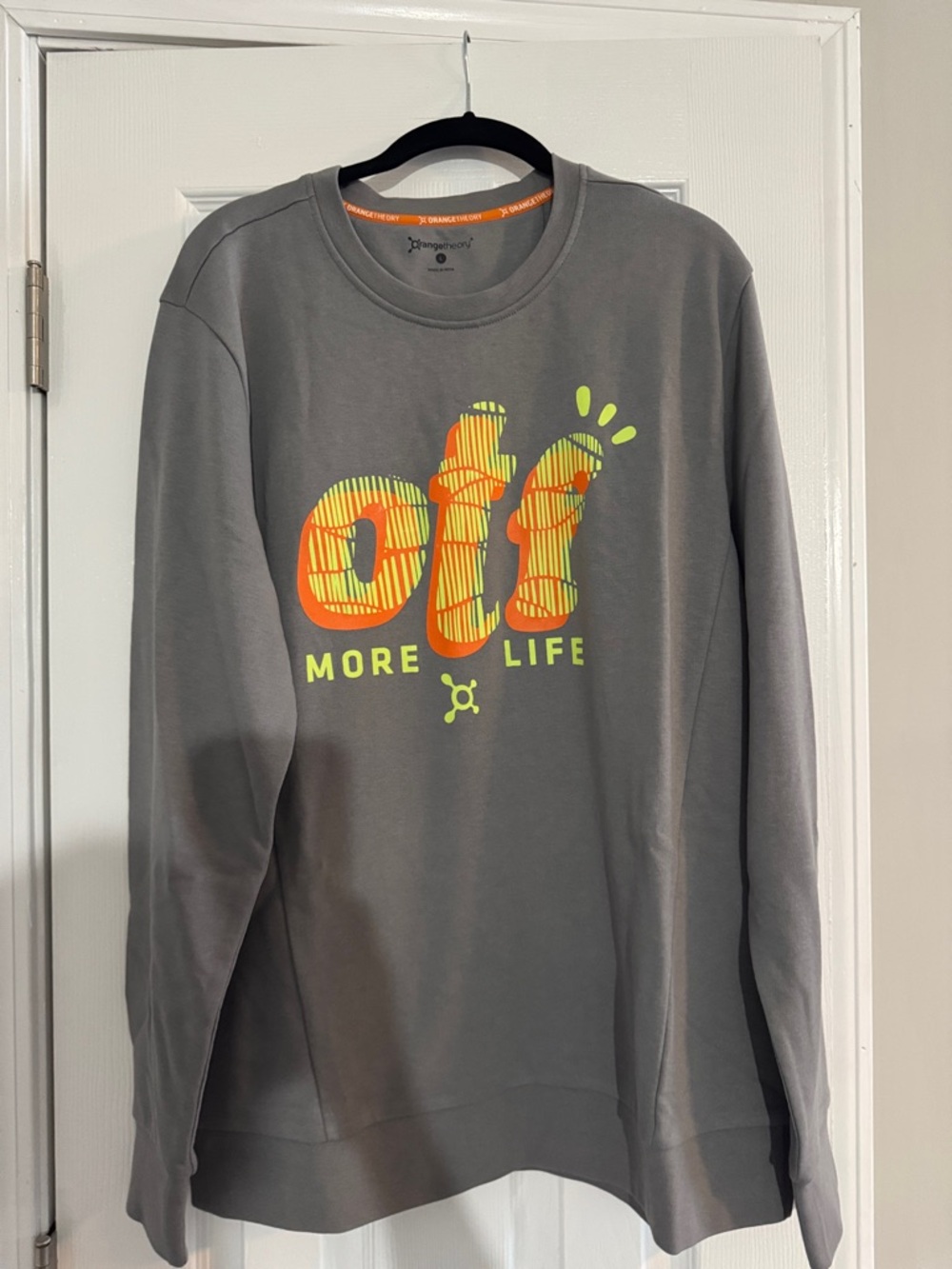 Orangetheory Gray Crewneck with Orange Logo Trim